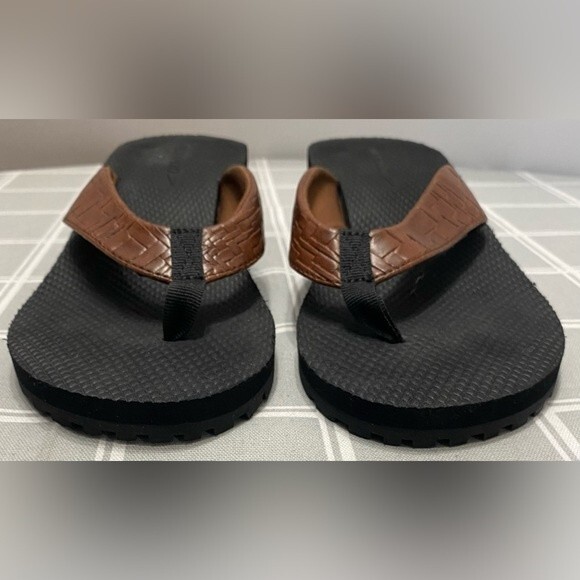 Speedo Womens Size 9 Brown Black 2” Heel Flip Flop Thong Sandals Slide Slip on - Picture 7 of 8